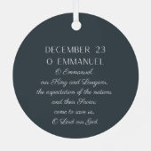 O Emmanuel Renaissance Christian Art Jesse Tree Metalen Ornament (Achterkant)