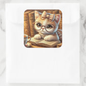 "O Encanto Felino: Guardiões de Mistérios e Carinh Vierkante Sticker (Tas)