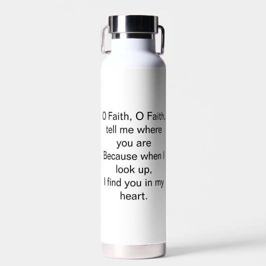 O Faith Inspirerend Citaat Waterfles (Voorkant)