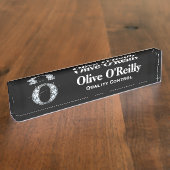 O Faux Diamond Desk Naambordje (Zijkant)