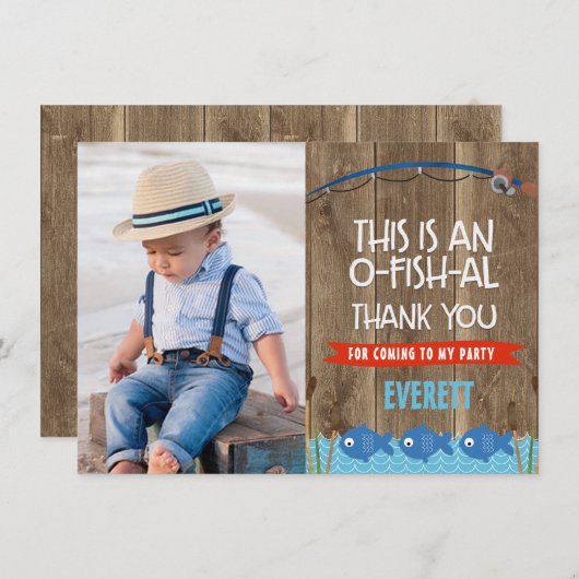 O-Fish-al Hartelijk dank voor uw fotokaart Bedankkaart (Voorkant / Achterkant)