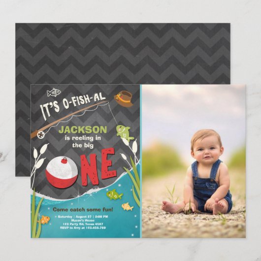 o-fish-al Viste Verjaardagsuitnodiging De grote Kaart (Voorkant / Achterkant)