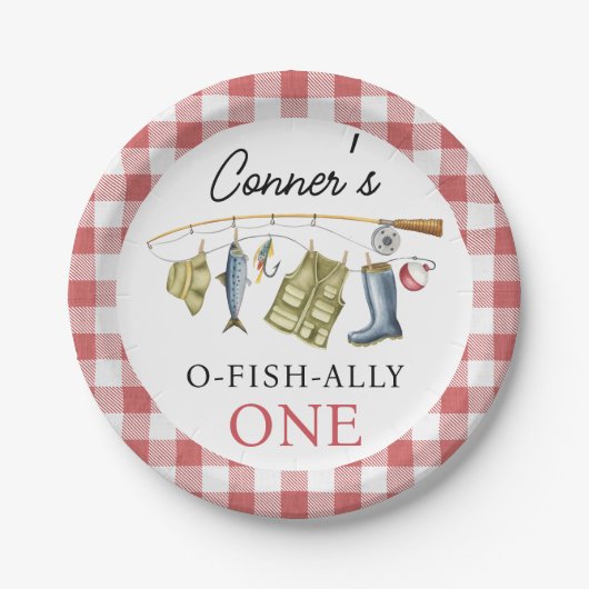  O-Fish-Ally 1e Verjaardag Papieren Bordje (Voorkant)