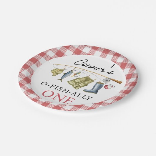  O-Fish-Ally 1e Verjaardag Papieren Bordje (Gekanteld)