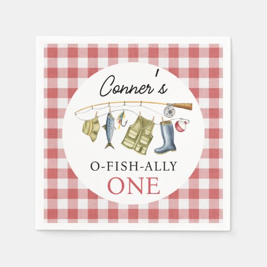 O-Fish-Ally 1e Verjaardag Servet (Voorkant)