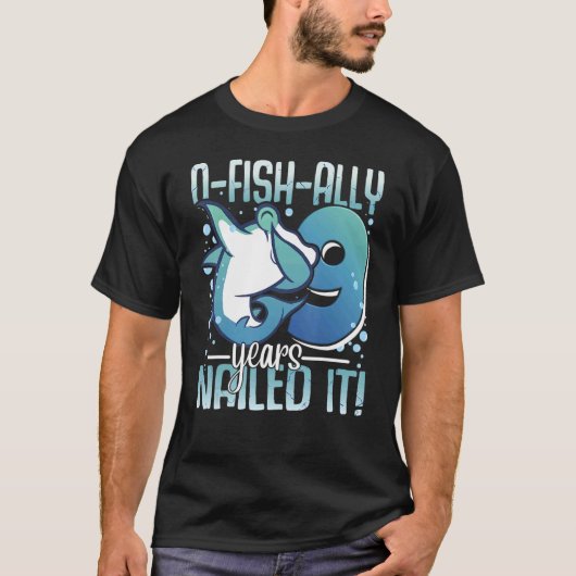 O-Fish-Ally 9 Jaar Oude Haai 9e Verjaardag Jongen  T-shirt (Voorkant)