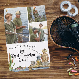 O-Fish-Ally Best Grandpa | 3 Foto Vissende handdoe Golfhanddoek