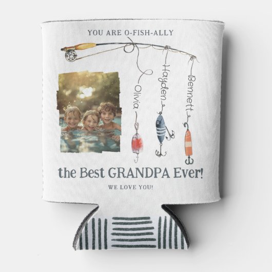 O-Fish-Ally De beste opa Childs Namen & Foto Blikjeskoeler (Voorkant)