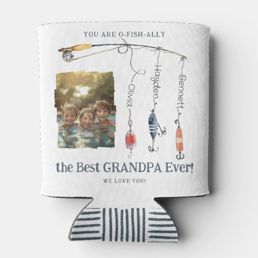 O-Fish-Ally De beste opa Childs Namen & Foto Blikjeskoeler (Achterkant)