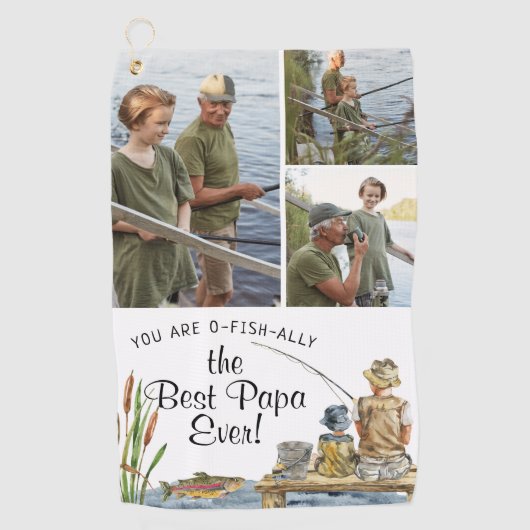 O-Fish-Ally De Beste Papa | 3 foto Gevist handdoek (Voorkant)