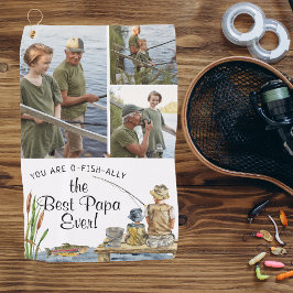 O-Fish-Ally De Beste Papa | 3 foto Gevist handdoek