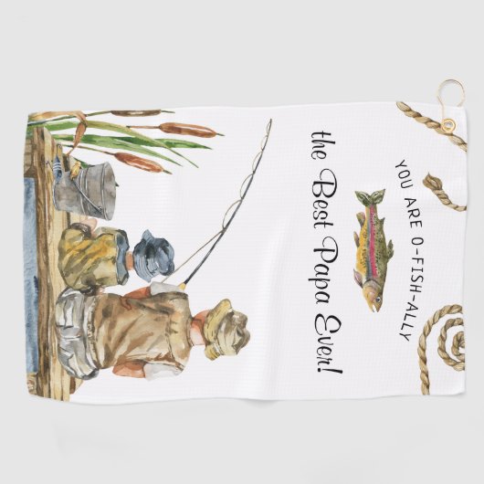 O-Fish-Ally De Beste Papa | Geviste handdoek (Horizontaal)