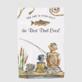 O-Fish-Ally De Beste Papa | Visdoek Golfhanddoek (Voorkant)
