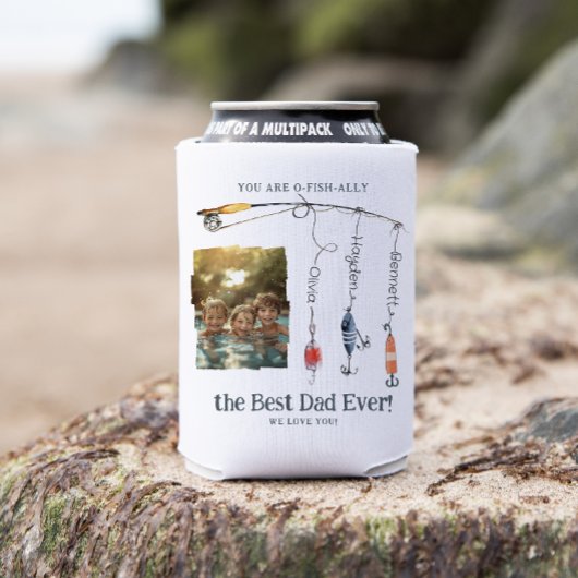 O-Fish-Ally de beste vader | Kinderen Namen & Foto Blikjeskoeler