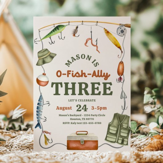 O-Fish-Ally Drie Verjaardag Uitnodiging
