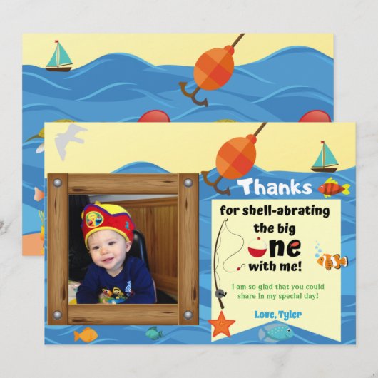 O-Fish-ally één foto bedankkaart (Voorkant / Achterkant)