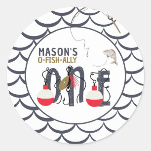 O-Fish-ally Een Gevist verjaardagsfeestje Ronde Sticker