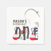 O-Fish-ally Een Gevist verjaardagsfeestje Servet (Voorkant)