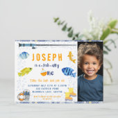 O Fish Ally Een Geviste 1e Verjaardagsfoto Kaart (Staand voorkant)