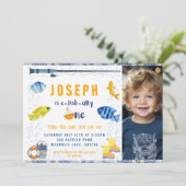 O Fish Ally Een Geviste 1e Verjaardagsfoto Kaart (Staand voorkant)