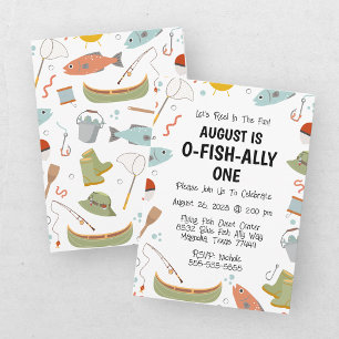 O-Fish-Ally Eén Vis Kinderen 1e Verjaardag Kaart