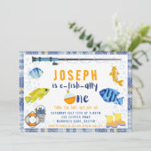 O Fish Ally Eén Vist 1e verjaardag Kaart (Staand voorkant)