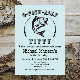 O-fish-ally Fifty Funny Bleu 50ste Verjaardagsfees Kaart