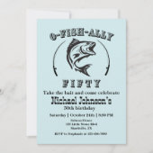 O-fish-ally Fifty Funny Bleu 50ste Verjaardagsfees Kaart (Voorkant)