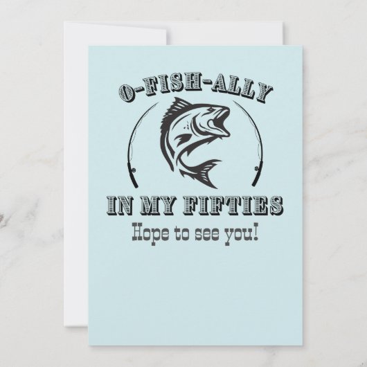 O-fish-ally Fifty Funny Bleu 50ste Verjaardagsfees Kaart (Achterkant)