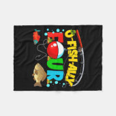 O-fish-ally Four Birthday Fishing 4th Birthday Boy Fleece Deken (Voorkant (Horizontaal))