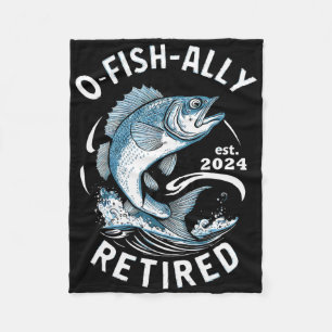 O-fish-ally Gepensioneerd 2024 B Vissen Fleece Deken