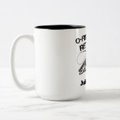 O Fish Ally Gepensioneerd 2025 Geviste aangepaste  Tweekleurige Koffiemok (Links)