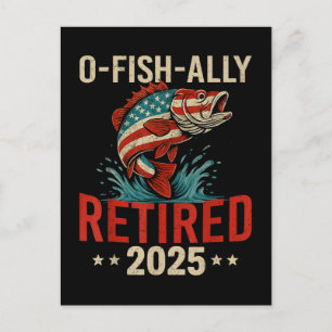 O-Fish-Ally Gepensioneerd 2025 Visser Pensioen Feestdagenkaart