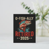 O-Fish-Ally Gepensioneerd 2025 Visser Pensioen Feestdagenkaart (Staand voorkant)