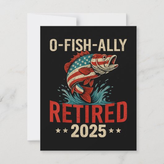 O-Fish-Ally Gepensioneerd 2025 Visser Pensioen Feestdagenkaart (Voorkant)
