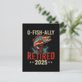 O-Fish-Ally Gepensioneerd 2025 Visser Pensioen Informatiekaartje (Staand voorkant)