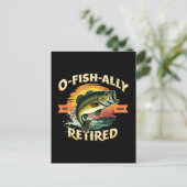O-Fish-Ally Gepensioneerd 2025 Visser Vist met pen Feestdagenkaart (Staand voorkant)