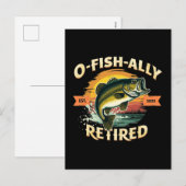 O-Fish-Ally Gepensioneerd 2025 Visser Vist met pen Feestdagenkaart (Voorkant / Achterkant)