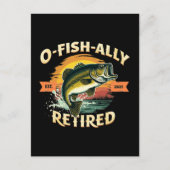 O-Fish-Ally Gepensioneerd 2025 Visser Vist met pen Feestdagenkaart (Voorkant)