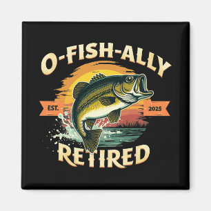 O-Fish-Ally Gepensioneerd 2025 Visser Vist met pen Magneet