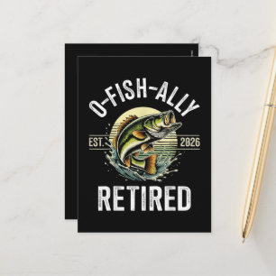 O-Fish-Ally Gepensioneerd 2026 Visser Vissen Feestdagenkaart