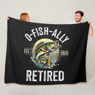 O-Fish-Ally Gepensioneerd 2026 Visser Vissen Fleece Deken