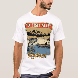 O-Fish-Ally Gepensioneerd Vintage Visshirt Ontwerp T-shirt