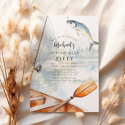 O-Fish-Ally Gevist thema 50ste verjaardagsfeest Kaart