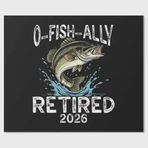 O-Fish-Ally Met Pensioen 2026 Humor Grappig Cadeaupapier
