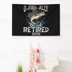 O-Fish-Ally Met Pensioen 2026 Humor Grappig Spandoek
