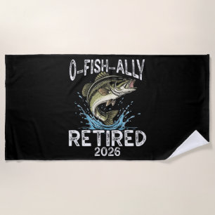 O-Fish-Ally Met Pensioen 2026 Humor Grappig Strandlaken