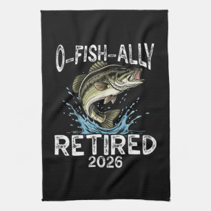O-Fish-Ally Met Pensioen 2026 Humor Grappig Theedoek