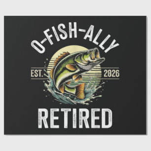 O-Fish-Ally Met Pensioen 2026 Visser Vissen Cadeaupapier