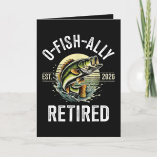 O-Fish-Ally Met Pensioen 2026 Visser Vissen Feestdagen Kaart